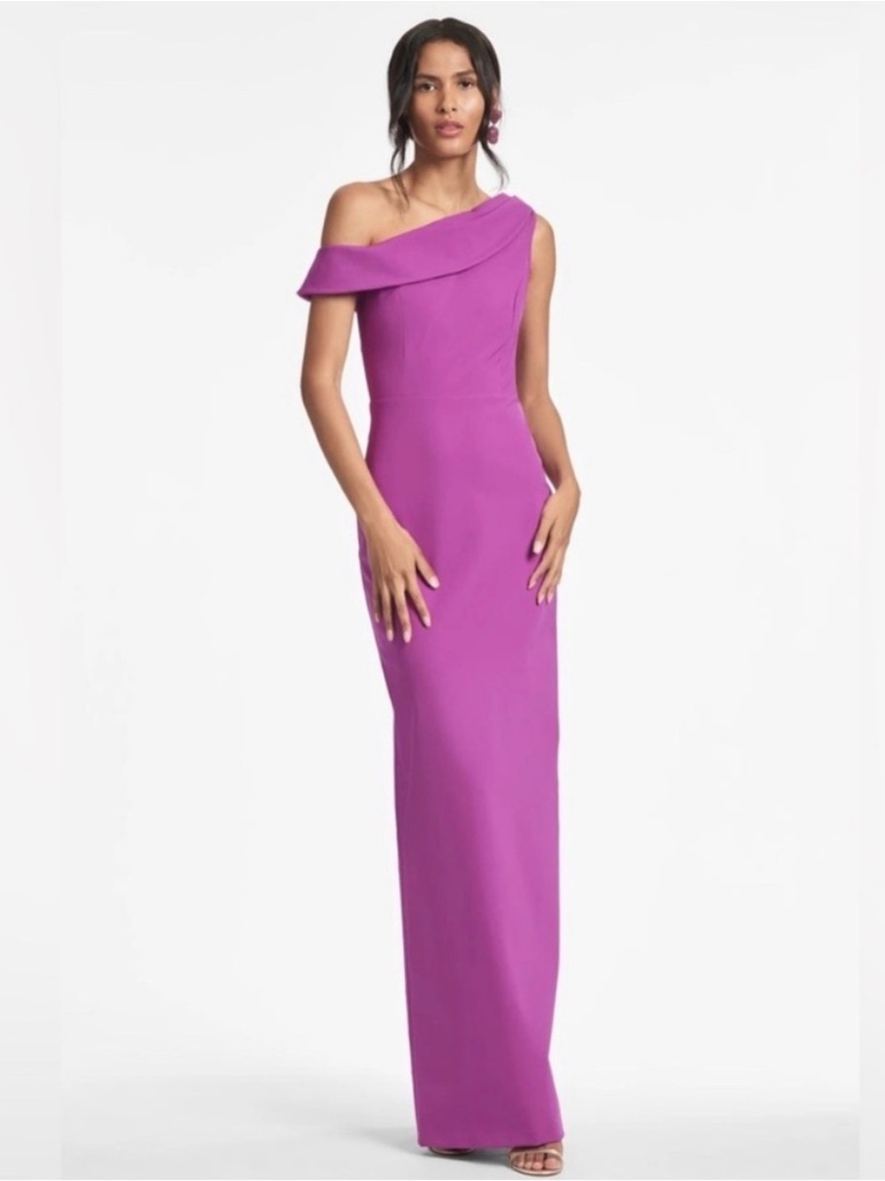 $695 Sachin & Babi Women's Purple Davis Cold Shoulder Gown Dress Size 6